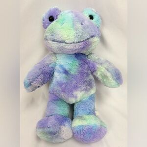 Build A Bear Purple Blue Tie Dye Swirl Frog Plush Stuffed Animal 16”